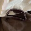 Korean retro dark brown semi-circular hollow hair claw clip for thick hair styling and daily wear. - 13cm Spring / Chocolate