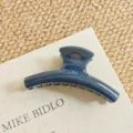 Dark blue hair claw clip, large resin shark clip for thick hair styling and elegant daily wear. - Medium Curved / 12cm / Indigo