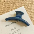 Large dark blue hair claw clip matte finish solid hair catcher for styling thick hair daily wear. - Large Arc / 15cm / Indigo