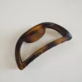 Retro tortoise shell semicircular hollow hair claw clip for thick hair styling variant. - 13cm Spring / Matte Amber