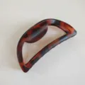 Korean retro tortoiseshell semicircle hair claw clip, large hollow shark clip variant. - 13cm Spring / Matte Tortoiseshell