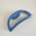 Korean retro semi-circular hollow large hair claw clip, blue shark clip for thick hair. - 13cm Round Spring / Haze Blue