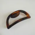 Korean retro tortoiseshell half-circle hollow large hair claw clip for thick hair styling - 13cm Round Spring / Shiny Amber
