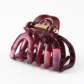 Burgundy Marbled Hair Claw Clip Triangle Shark Clip Hair Accessory for Women and Girls - Burgundy