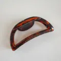 Retro tortoiseshell half-circle hair claw clip, large hollow shark clip for thick hair styling. - 13cm Round Spring / Glossy Tortoiseshell