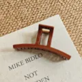 Large brown rectangle hair claw clip for thick hair, vintage minimalist aesthetic hair accessory. - Square Straight / 13cm / Chocolate Brown