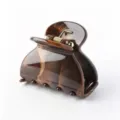 Brown tortoiseshell hair claw clip, elegant geometric hair accessory for women daily styling. - Brown
