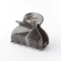 Minimalist dark marbled hair claw clip for women, stylish resin shark clip for chic hairstyles. - Black and Gray
