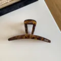 Retro tortoiseshell hair claw clip, elegant arched design, strong spring, daily hair styling accessories - 13cm Spring / Gold Label Deep Leopard