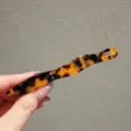 Tortoiseshell acetate hair clip wave design stylish chic hair accessory for women daily wear - Dark Leopard Wave