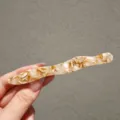 Acetate wave hair clip, stylish minimalist barrette variant for women's daily elegant hairstyles. - Rice Flower Wave