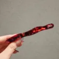 Acetate hair clip stylish wave barrette elegant vintage hair accessory for women daily wear - Translucent Red Wave