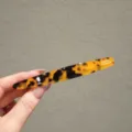 Acetate tortoiseshell hair clip elegant wave barrette trendy hair accessory for women - Deep Leopard Barrette