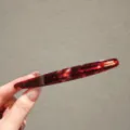 Red acetate wave hair clip, stylish Korean style barrette variant, elegant hair accessory for women - Translucent Red Barrette