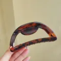Oversized tortoise shell hair claw clip semicircle resin fashion hair accessory for women - Round Spring Hair Claw / 13cm / Glossy Tortoiseshell