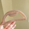 Large semicircular hair claw clip for women, thick resin minimalist design back hair. - Round Spring Hair Claw / 13cm / Milk Coffee