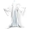 White Velvet Hooded Cloak with Wide Sleeves Cape Costume for Stage Performance and Party - White