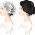 Women lace head covering veil bridal mantilla headscarf elegant floral church cap white black - One Size / White Small Floral Branch