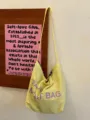Japanese retro canvas shoulder bag with letters, large capacity casual tote bag for daily commute. - Yellow
