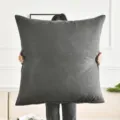 Large dark gray cushion cover soft throw pillow for sofa bedroom living room tatami decor - 50x50cm Pillow Cover / Black and Gray