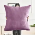 Large purple velvet throw pillow soft square cushion cover for sofa bedroom living room decor - 50x50cm Pillow Cover / Roland Purple