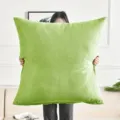 Large green velvet throw pillow cover for living room sofa bedroom home decoration soft cushion - 50x50cm Pillow Cover / Pine Green