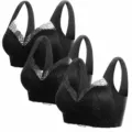 lot de 3 soutiens-gorge en dentelle noirs sans armatures push-up grande taille - M / Hauts / Lot de 3 / Triple Noir