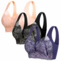 Women seamless lace push up bra wirefree comfortable daily underwear multi color options. - M / Tops / 3 Pieces/Pack / Blue, Transparent Black, Beige (3 Pieces)