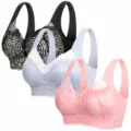 Seamless push-up bra for women, wireless comfort soft shaping daily lingerie variant choice. - M / Tops / 3 Pieces/Pack / Pink, Gray, Transparent Black (3 Pieces)