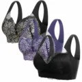 Seamless push up lace bra for women comfort wireless soft adjustable daily wear underwear - M / Tops / 3 Pieces/Pack / Blue, Black, Transparent Black