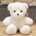 White teddy bear plush toy 8-inch soft stuffed animal doll cute gift for kids birthday. - Plain White Bear / 30 cm