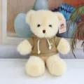 Cute beige teddy bear plush toy wearing brown hooded sweatshirt for kids birthday gift. - Light Brown Hoodie Beige Bear / 30 cm