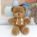 Cute dressed teddy bear plush toy with hoodie, soft stuffed animal doll for children gift. - Dark Brown Hoodie Brown Bear / 30 cm