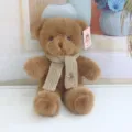 Cute brown teddy bear plush toy with knitted scarf, soft huggable doll for kids birthday gift - Brown Scarf Brown Bear / 30 cm