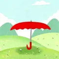 Red umbrella embroidery patch design, cute decorative patch for clothing, bags and hats. - Red Umbrella / 30x40mm