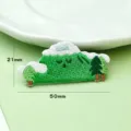 Bestickter Wald Berg Stoffaufnäher, grüne Pflanze Baum Stoffabzeichen DIY Zubehör. - Schneebedeckter Berg