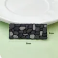 Mini rechteckiger Kieselstein Stickerei Aufnäher DIY Kleidung Zubehör, feine Art. - Steinmauer