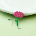 Rote Blumen-Stickerei Flicken, 26x17mm kleine Aufbügler für DIY Kleidung Schuhe Hüte. - Nelke