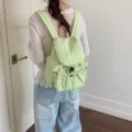 Sac à dos décontracté minimaliste grande capacité avec cordon pour femmes vert clair - Vert