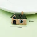 Süßer gestickter Haus Flicken, grünes Dach Stoff Applikation für DIY Kleidung, 26x22mm - Altes Heimatshaus