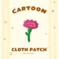 Cute cartoon flower embroidered cloth patch iron-on apparel accessory for DIY clothing repair - Pink Carnation
