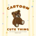 Koreanischer Stil süßer Cartoon Bär Stickerei Patch Detail für Kleidung Dekoration. - Sitzender Bär