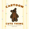 Koreanischer Stil süßer Cartoon Bär bestickter Patch Detail, Aufbügler Abzeichen, feine Nähte. - Stehender Bär