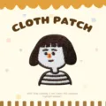 Joli patch brodé de dessin animé de fille badge décoratif DIY pour vêtements et sacs - Fille Rayée