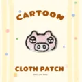 Cute cartoon pig embroidery patch, DIY iron-on cloth patch for jeans and clothing decoration. - Touched Pig