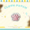 Cute animal paw embroidery patch for clothing DIY repair, pink and white variant style. - Pink Bear Claw