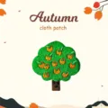 Toppa in tessuto con albero autunnale simpatica spilla ricamata fai-da-te per abbigliamento decorativo - Albero di Arancio