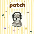 Cute dog embroidery patch clothing accessory DIY embroidered badge iron on applique - Shih Tzu Listening to Music / 40x27mm