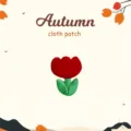 Toppa in stoffa di tulipano autunnale DIY ricamo cartone animato badge abbigliamento - Fiore Rosso