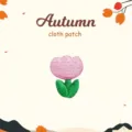 toppa in tessuto tulipano ricamata applicazione DIY distintivo decorativo autunnale per abiti - Piccolo Motivo Floreale Rosa